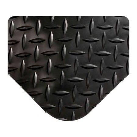 Tennesee Mat Co Global Industrial Diamond-Plate Anti Fatigue Mat 9/16in Thick 3W x 5L Black 495.916X3X5BK